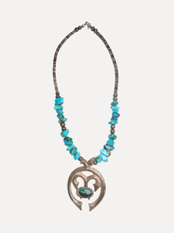 Squash Blossom Turquoise Necklace Squash Blossom Turquoise Necklace Native American Collection Native American Collection  Squash Blossom Vail