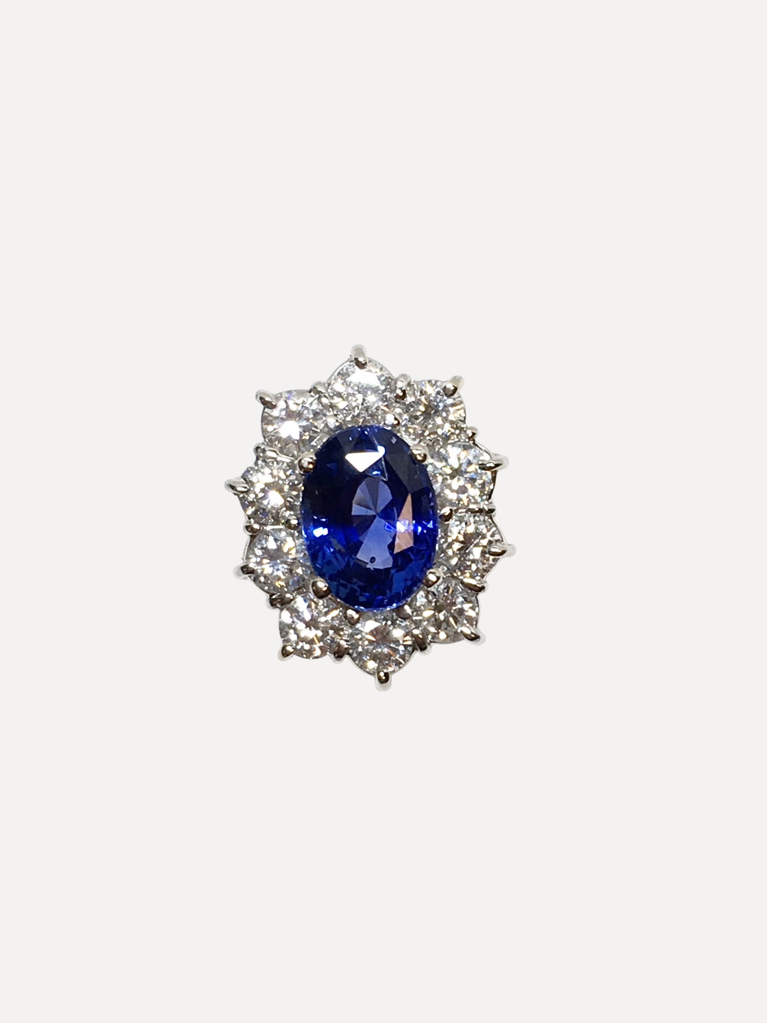 Sri Lankan Sapphire and Diamond Ring
