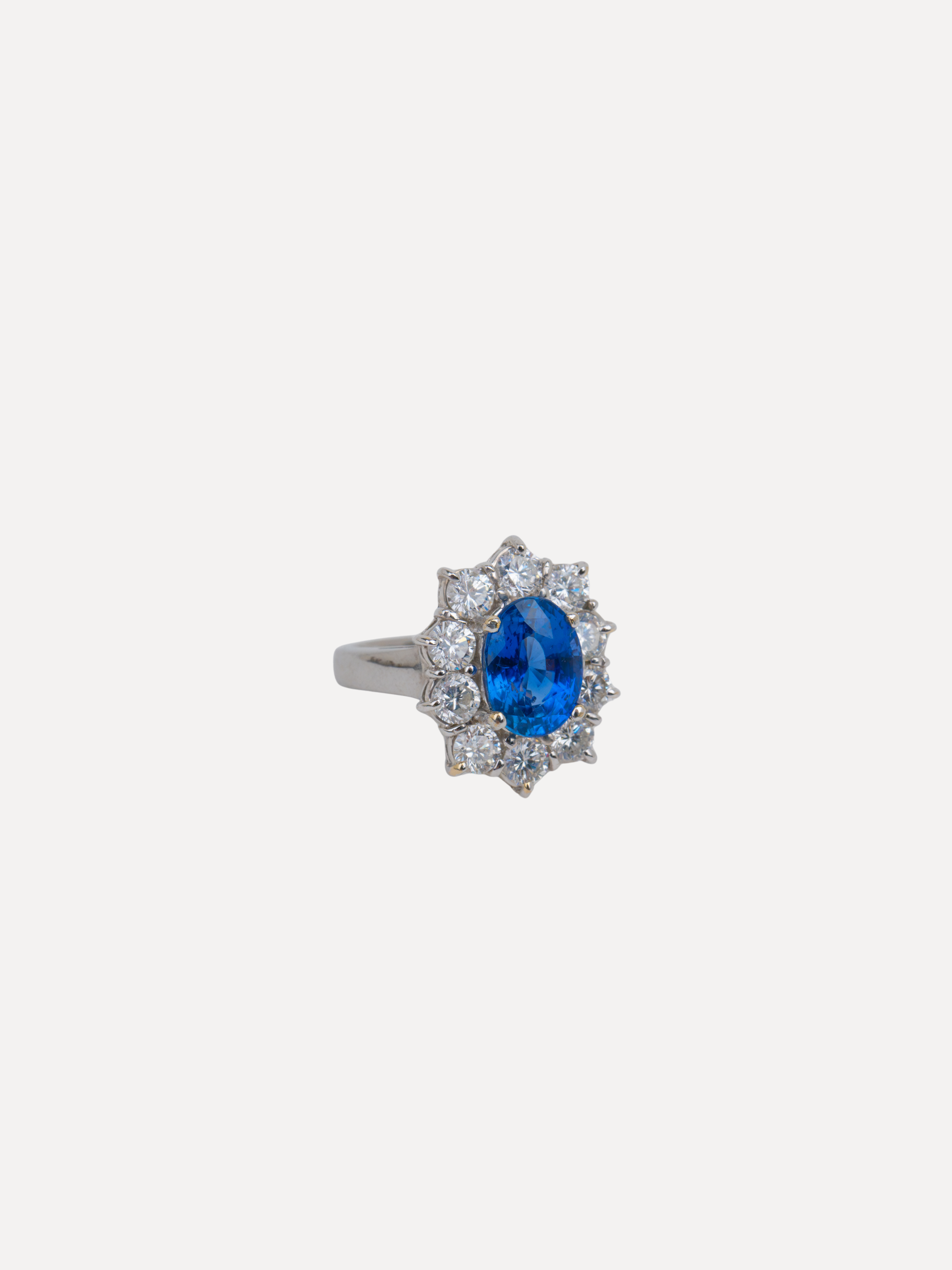 Sri Lankan Sapphire and Diamond Ring