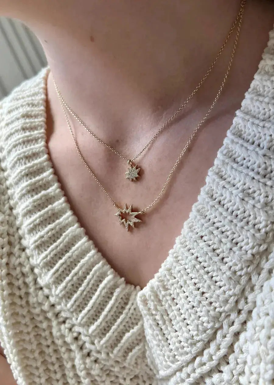 Stellina Nova with Pave Diamond Necklace Stellina Nova with Pave Diamond Necklace Emily Kuvin Emily Kuvin  Squash Blossom Vail