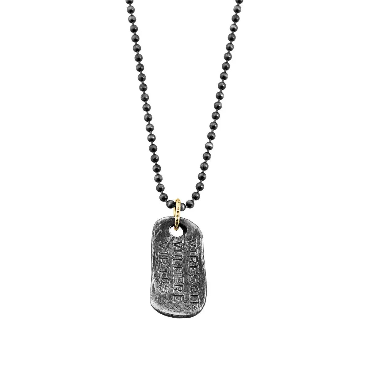 Sterling Courage Dog Tag - Squash Blossom Vail