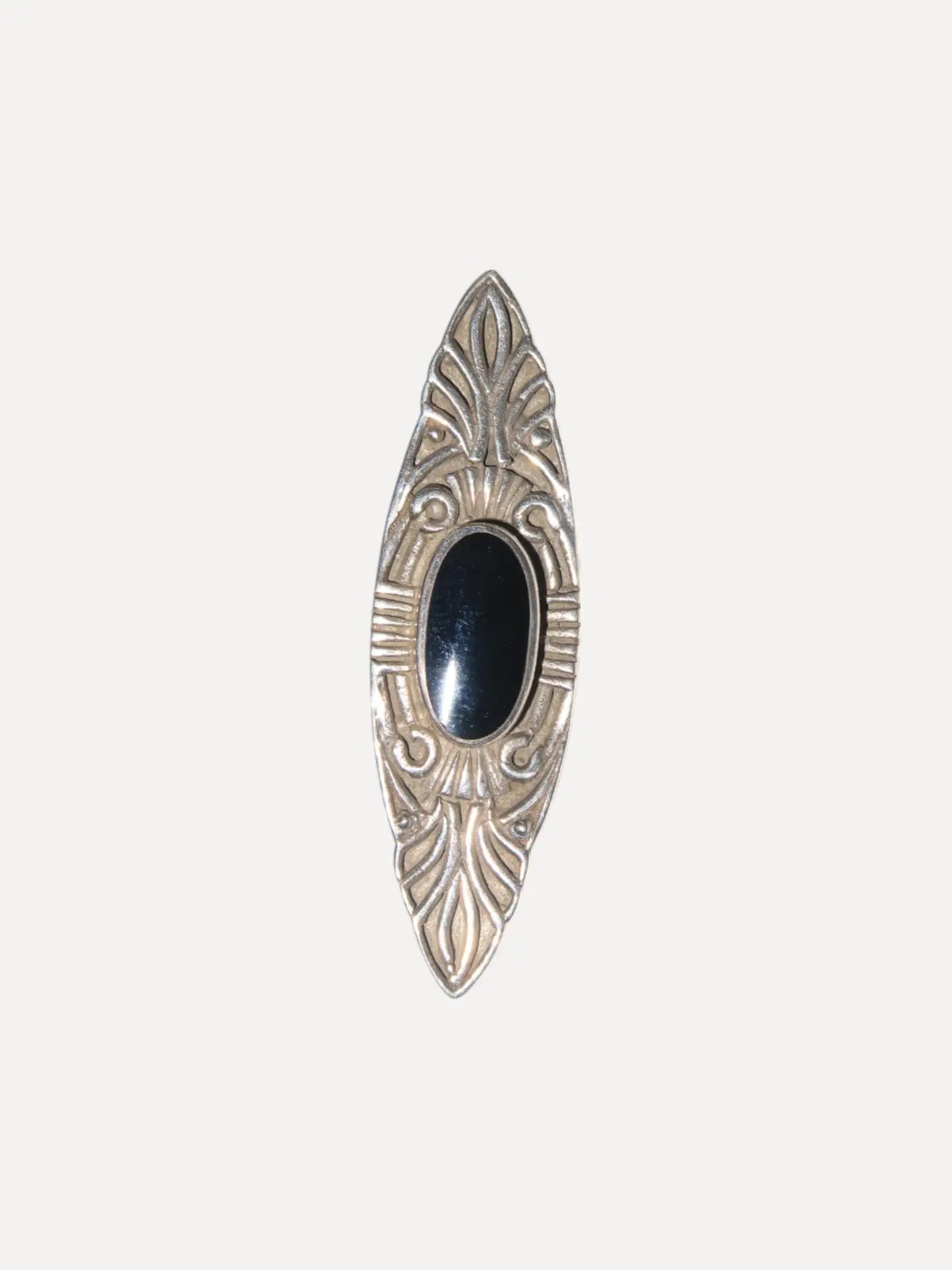 Sterling and Onyx Marquis Pin Sterling and Onyx Marquis Pin Vintage at the Squash Blossom Vintage at the Squash Blossom  Squash Blossom Vail