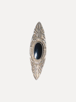 Sterling and Onyx Marquis Pin Sterling and Onyx Marquis Pin Vintage at the Squash Blossom Vintage at the Squash Blossom  Squash Blossom Vail