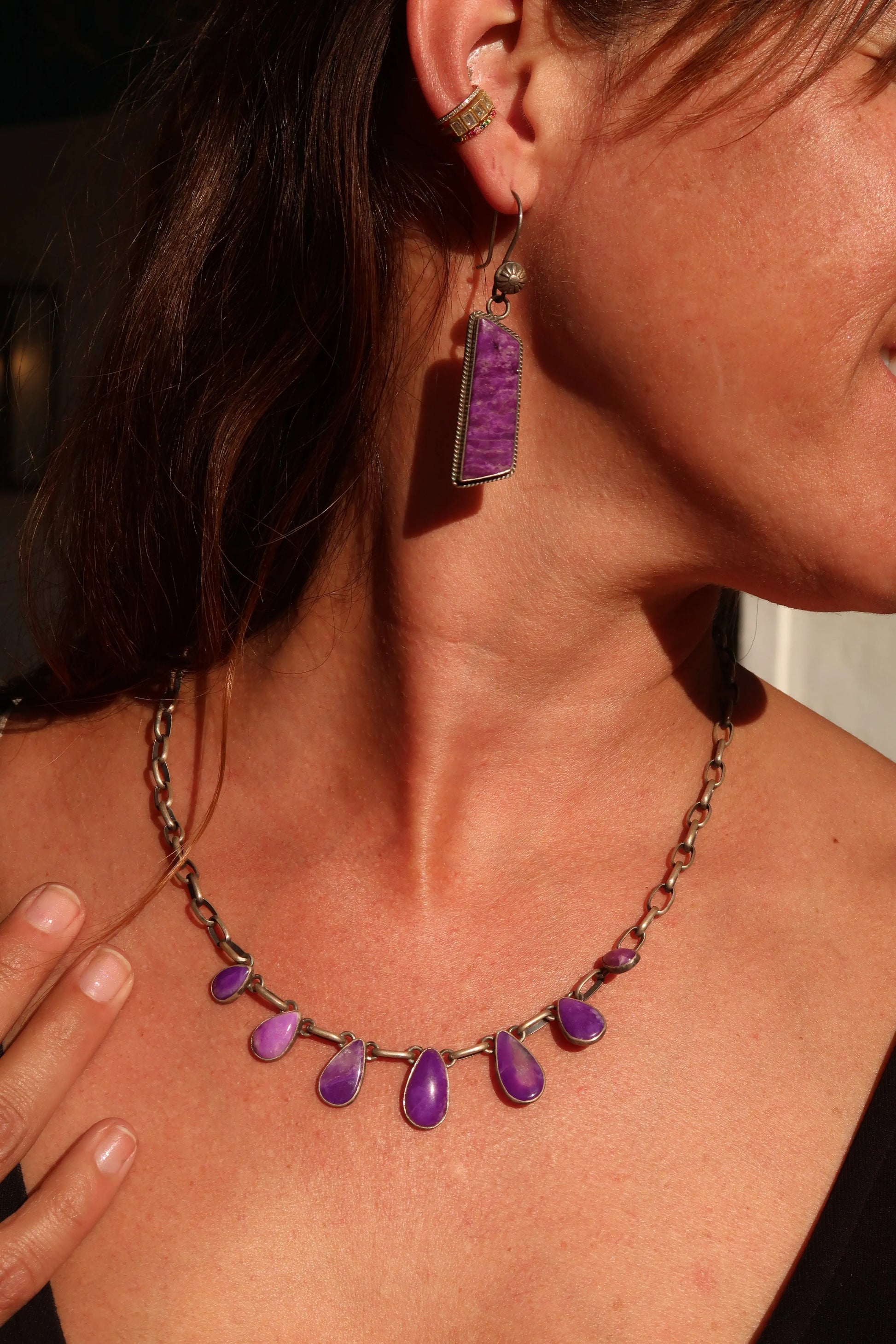 Sugilite Necklace Sugilite Necklace Native American Collection Native American Collection  Squash Blossom Vail