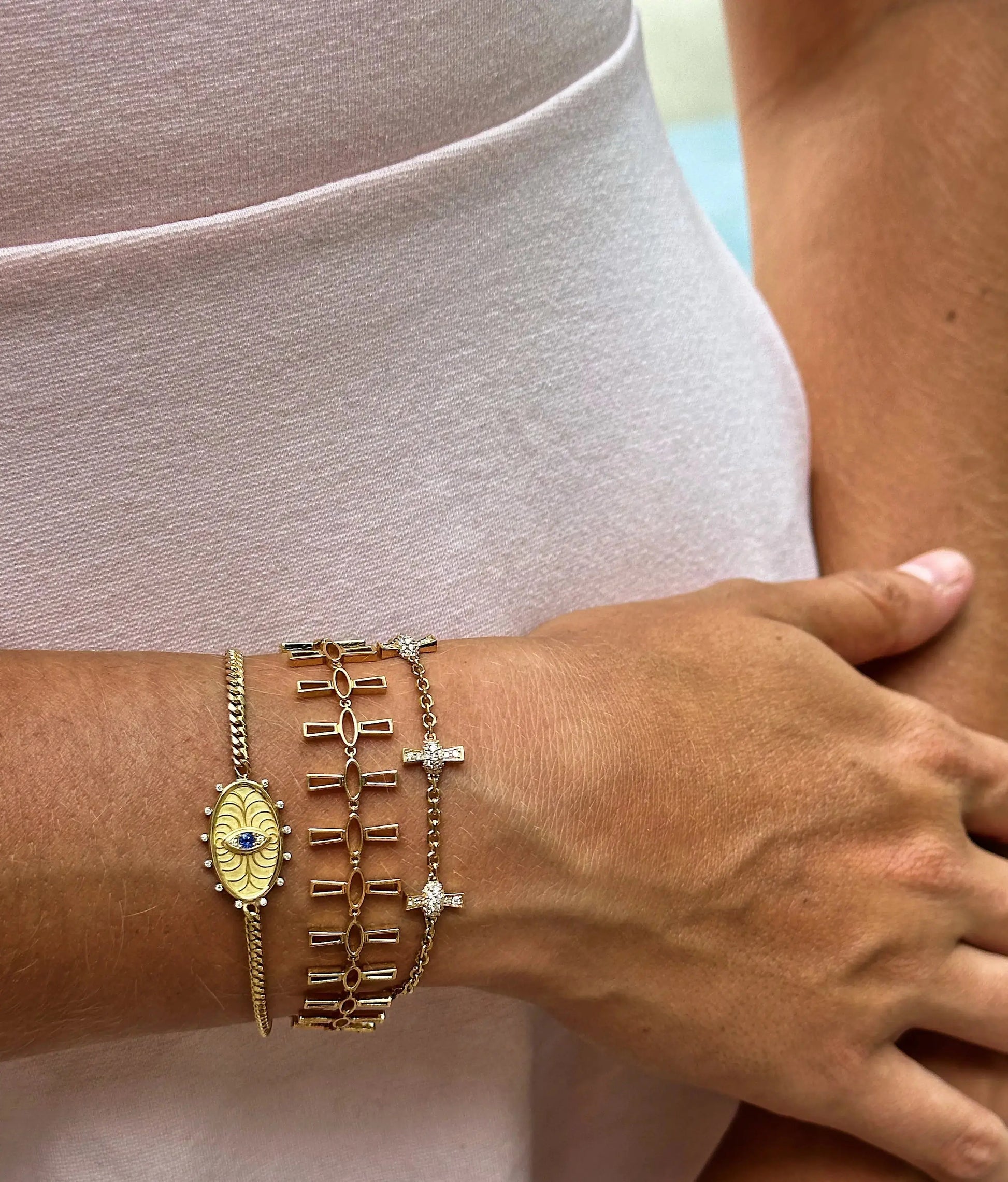Supernova Evil Eye Chain Bracelet Supernova Evil Eye Chain Bracelet Meredith Young Meredith Young  Squash Blossom Vail