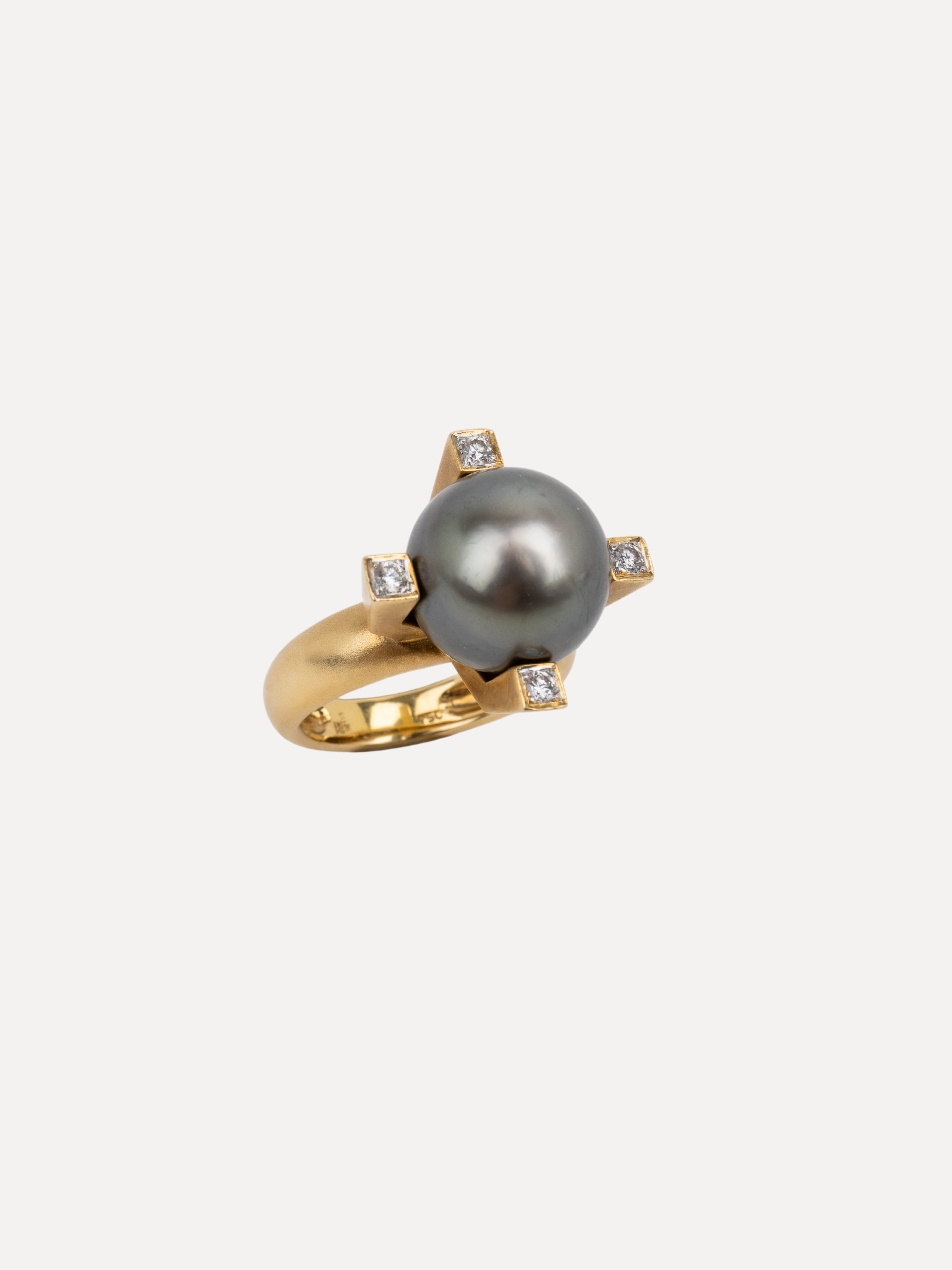 Tahitian Pearl Ring with Diamonds