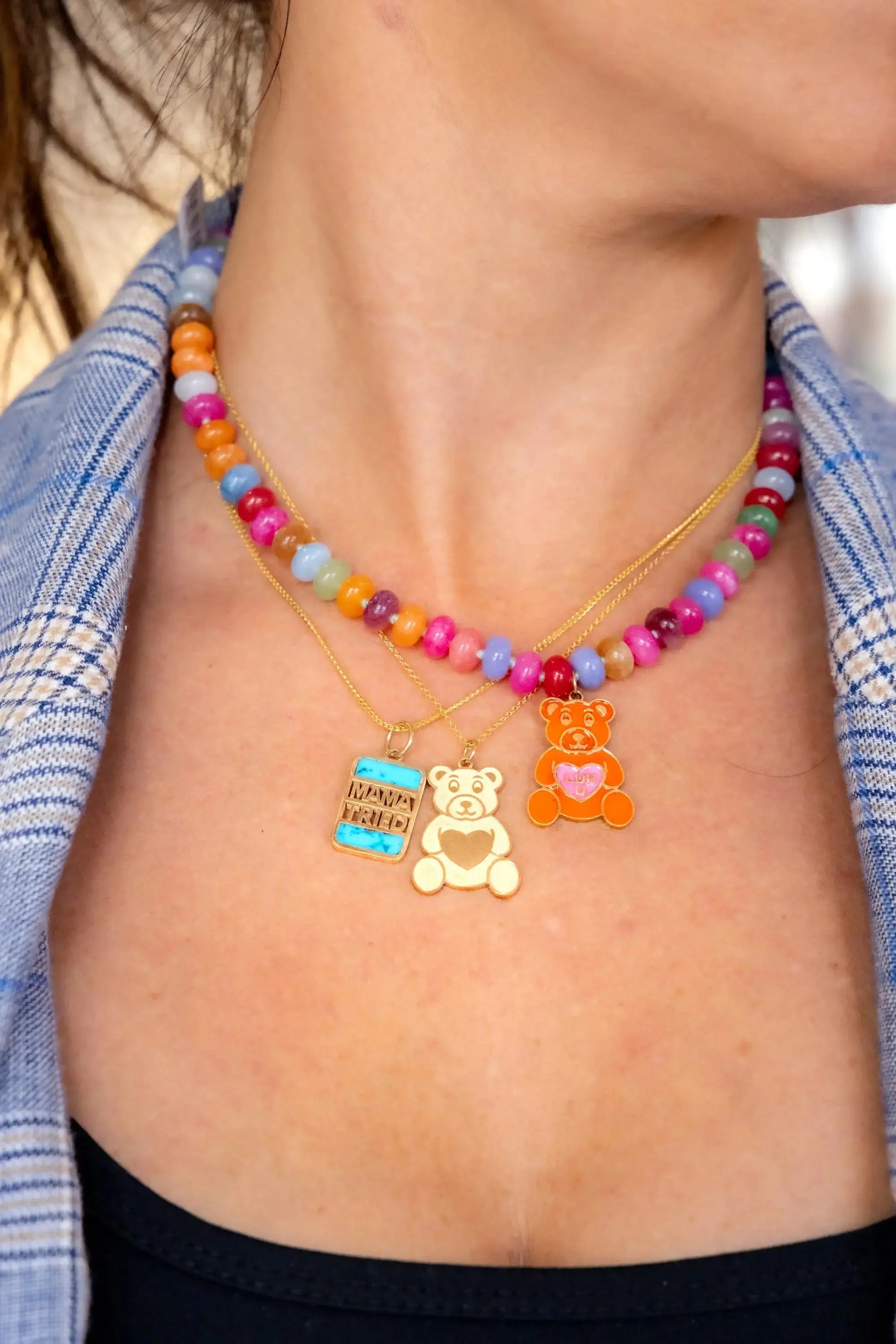 Teddy Bear Necklace Teddy Bear Necklace Established Jewelry Established Jewelry  Squash Blossom Vail
