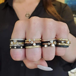 Thin White Gold Pebble Band Thin White Gold Pebble Band Sarah Graham Sarah Graham  Squash Blossom Vail