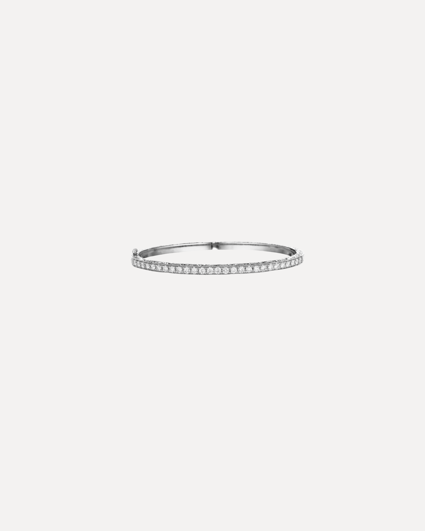 Thin Pave Diamond Hinged Bangle