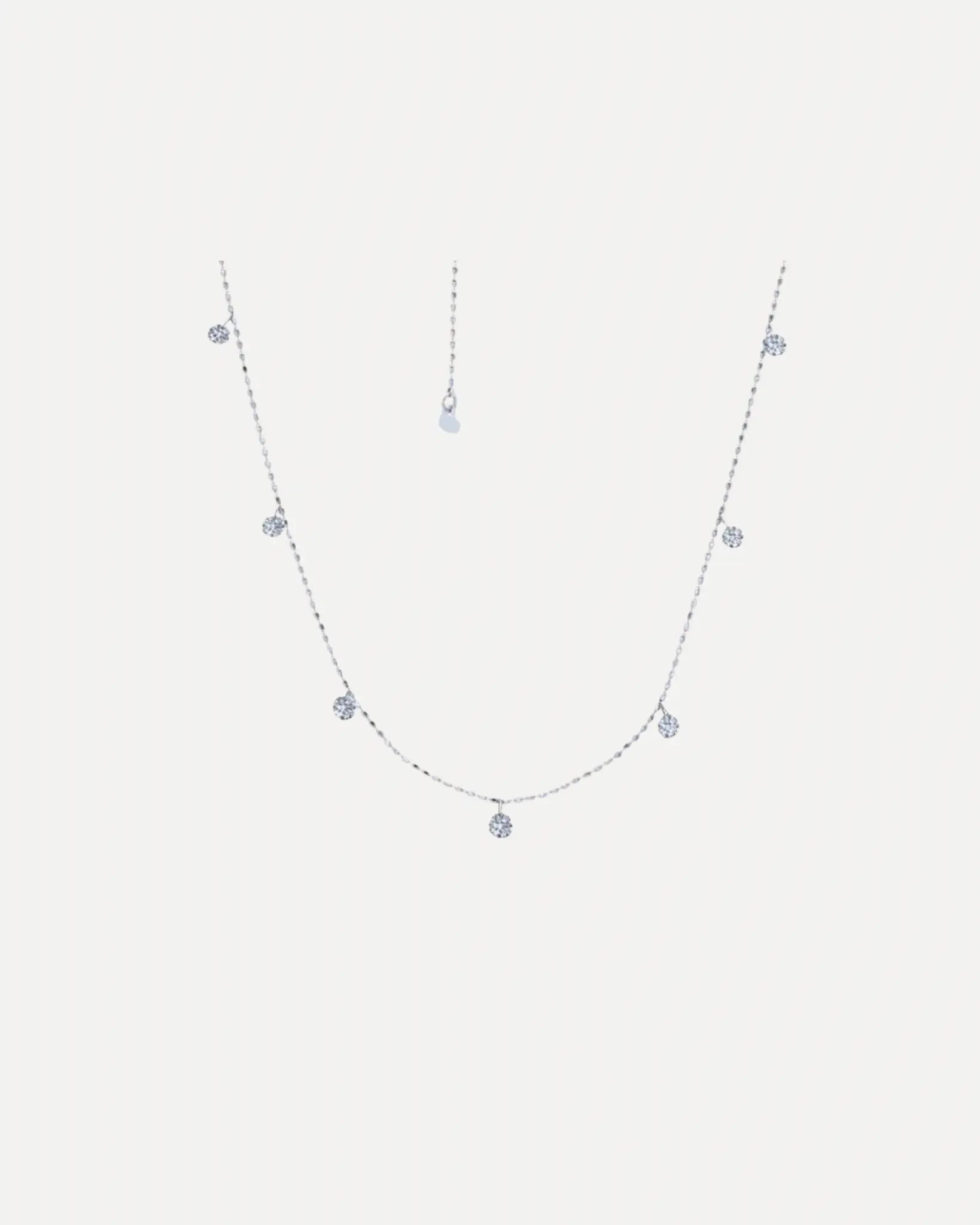 Tiny Floating Diamond Necklace Tiny Floating Diamond Necklace Graziela Gems Graziela Gems  Squash Blossom Vail