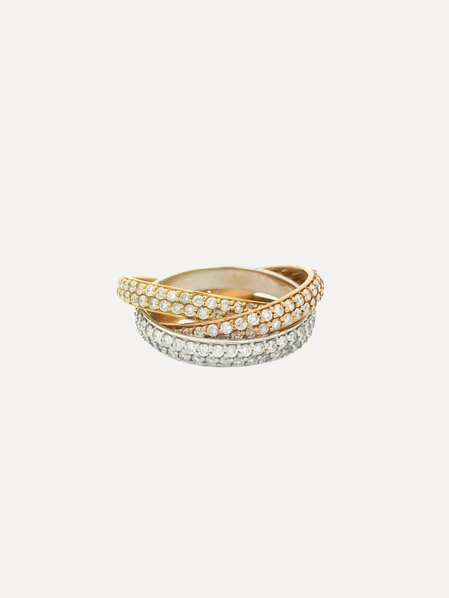 Tri-Color Gold Diamond Ring