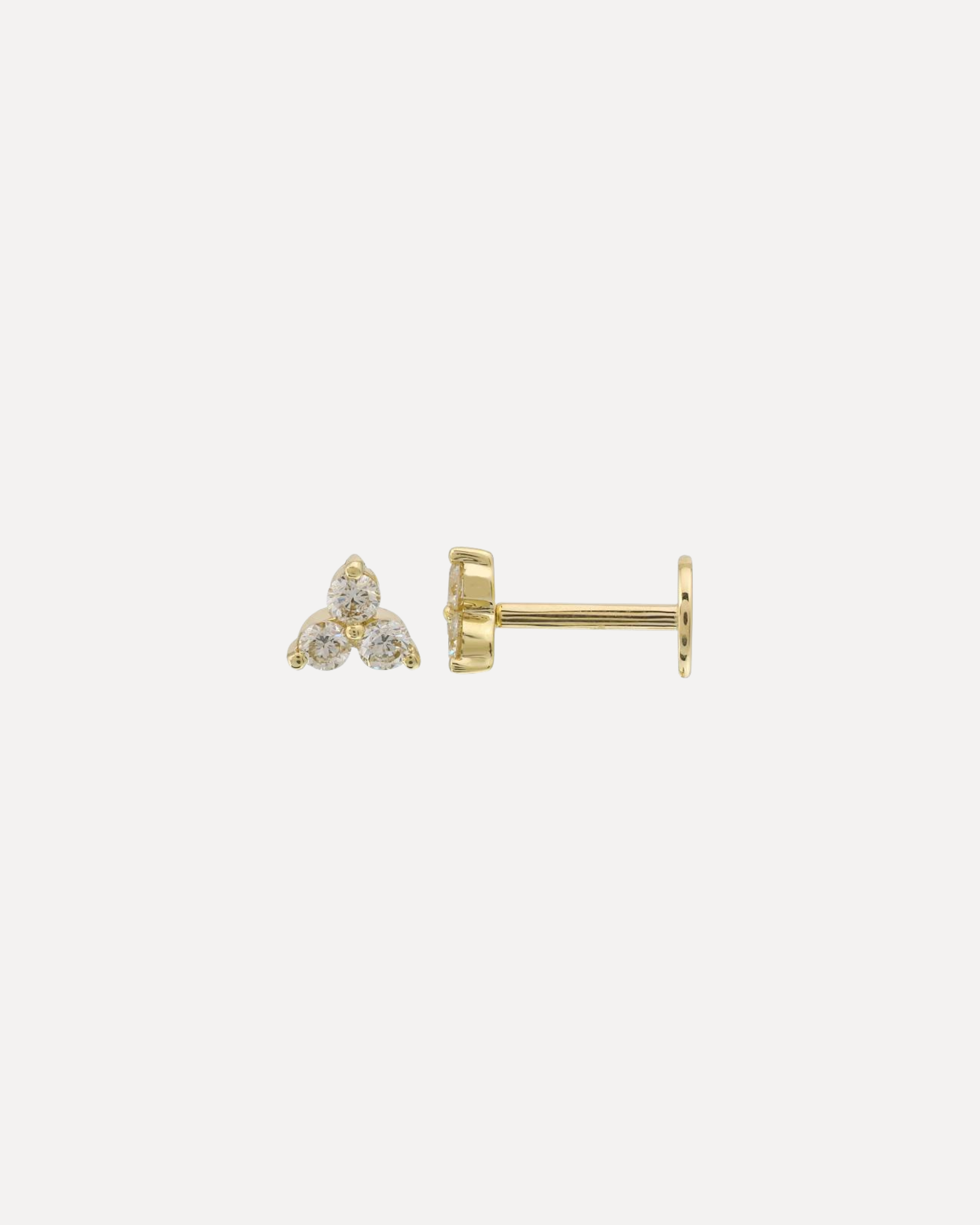 Trio Diamond Flat Back Earring