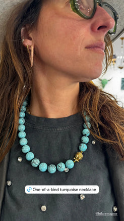 Turquoise Beaded Necklace Turquoise Beaded Necklace Alex Sepkus Alex Sepkus  Squash Blossom Vail