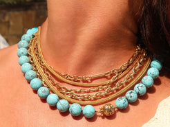 Turquoise Beaded Necklace Turquoise Beaded Necklace Alex Sepkus Alex Sepkus  Squash Blossom Vail