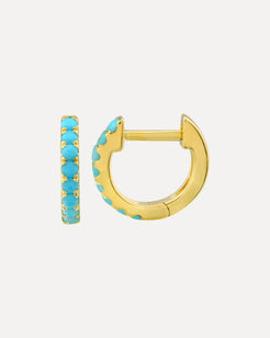 Turquoise Huggie Hoops Turquoise Huggie Hoops Squash Blossom Collection Squash Blossom Collection Default-Title Squash Blossom Vail