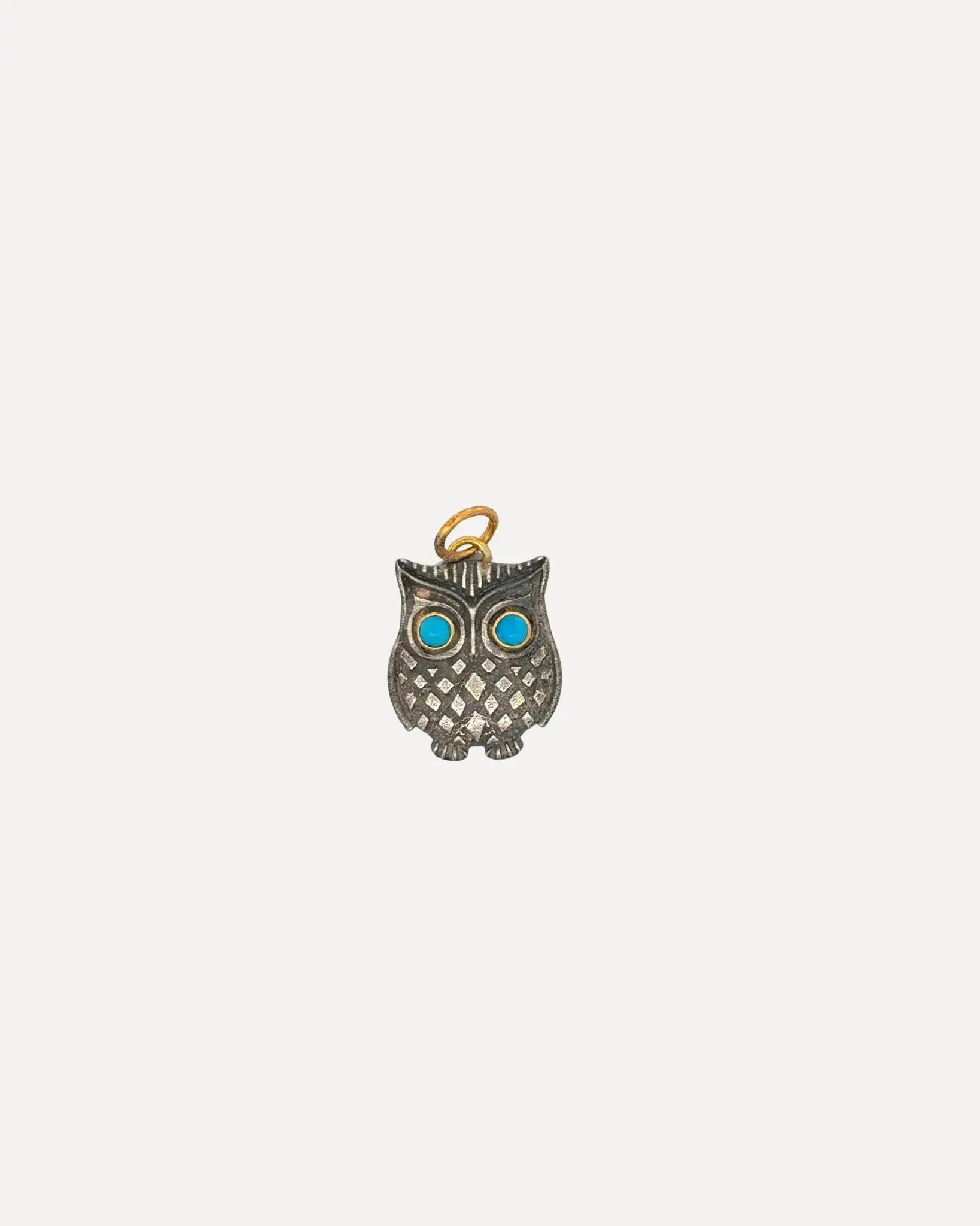 Turquoise Owl Charm Turquoise Owl Charm Prehistoric Works Prehistoric Works Default-Title Squash Blossom Vail