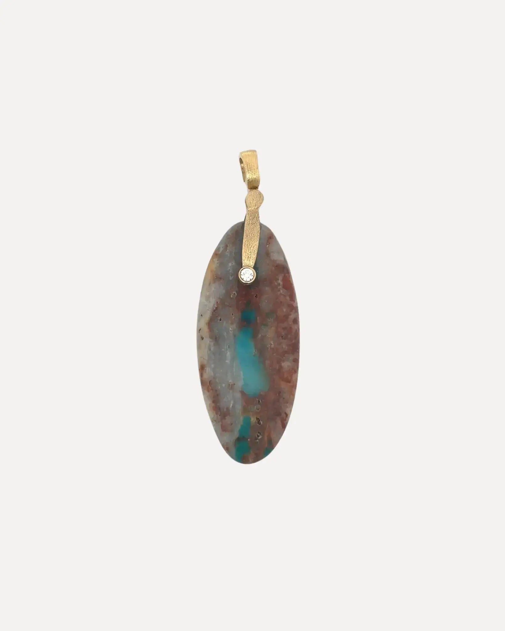 Turquoise Pendant with 18k Yellow Gold Turquoise Pendant with 18k Yellow Gold Alex Sepkus Alex Sepkus  Squash Blossom Vail