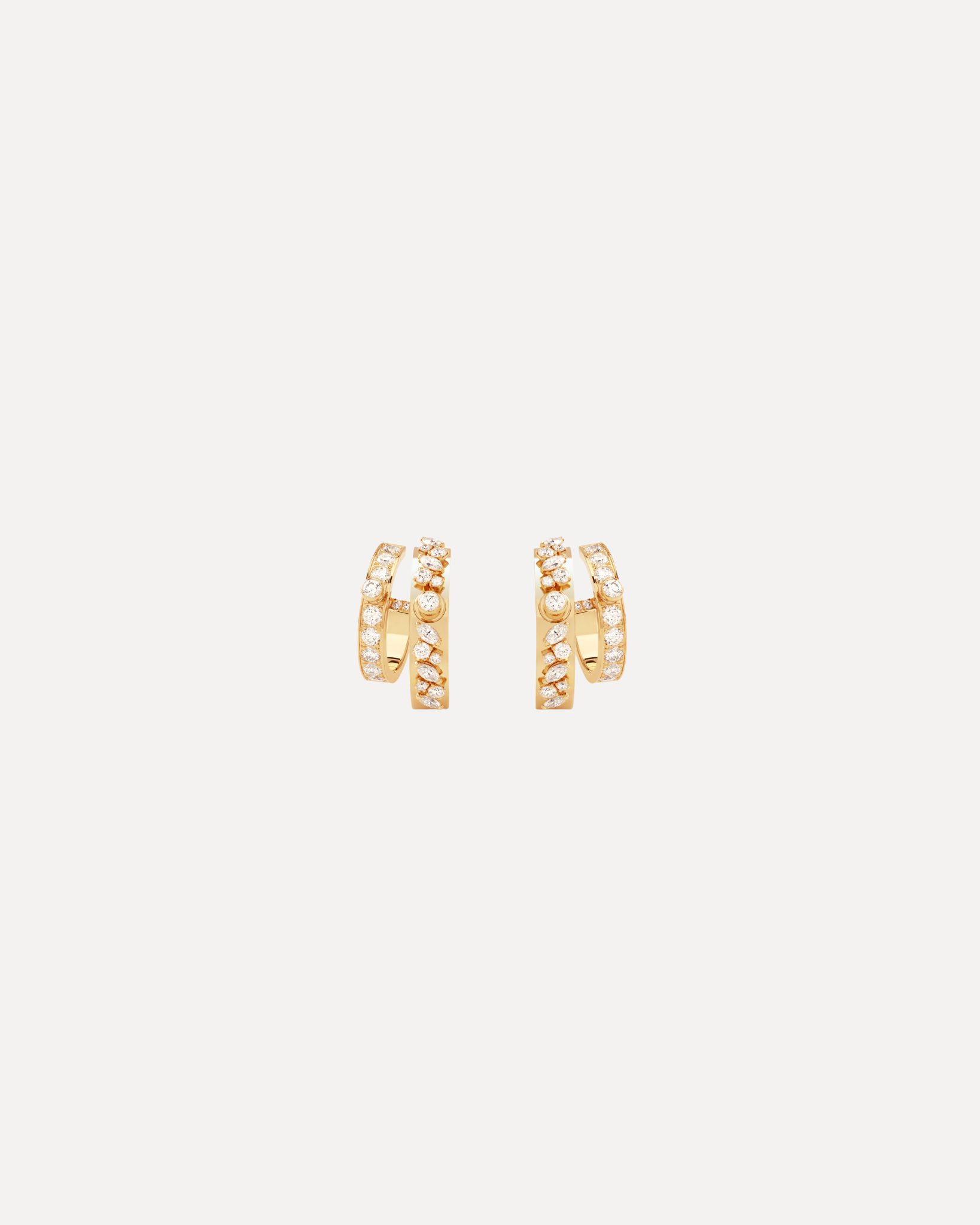 Under Stars Mood Hoops - Yellow Gold