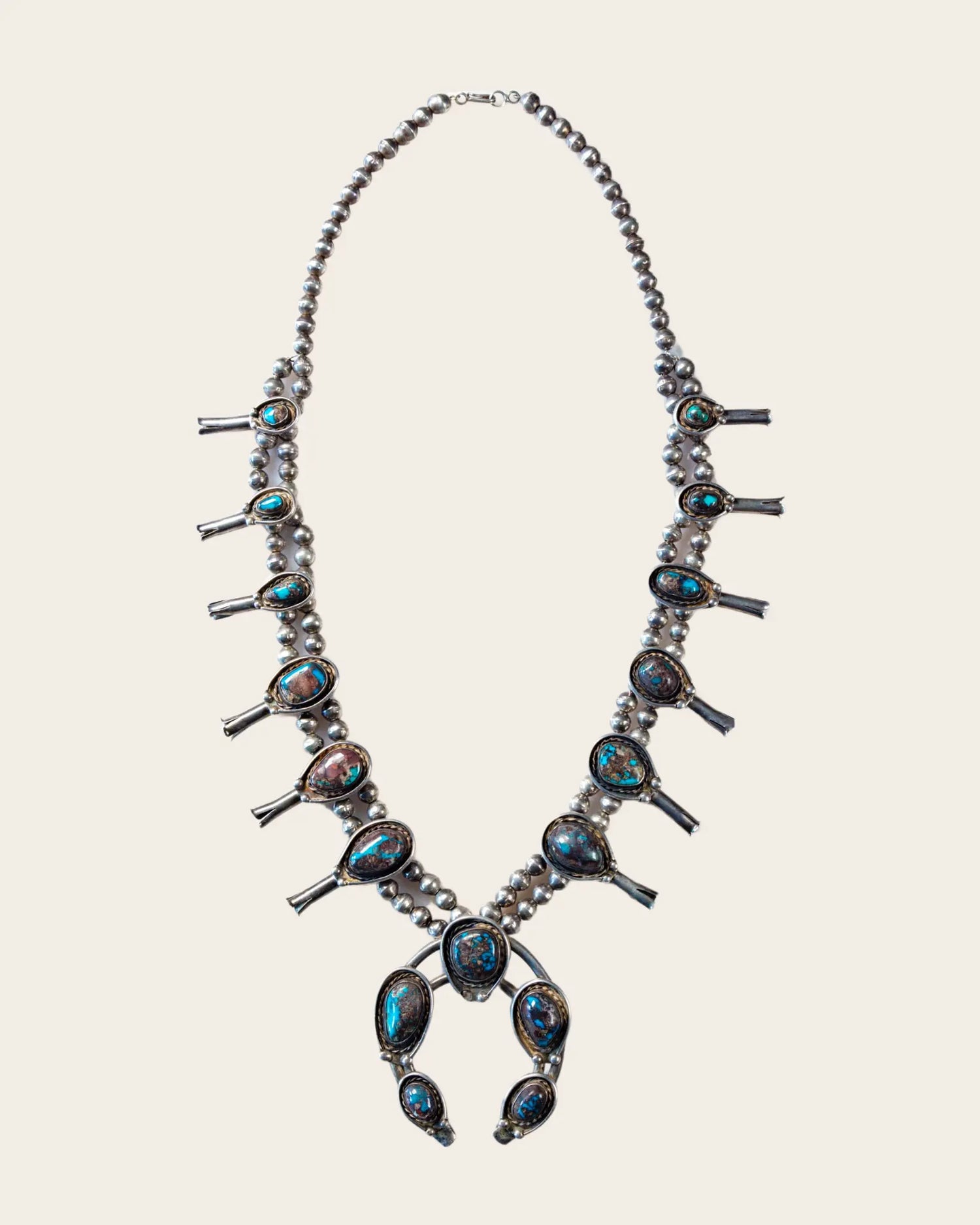 1930s Navajo Squash Blossom Necklace | Buffalo Barry