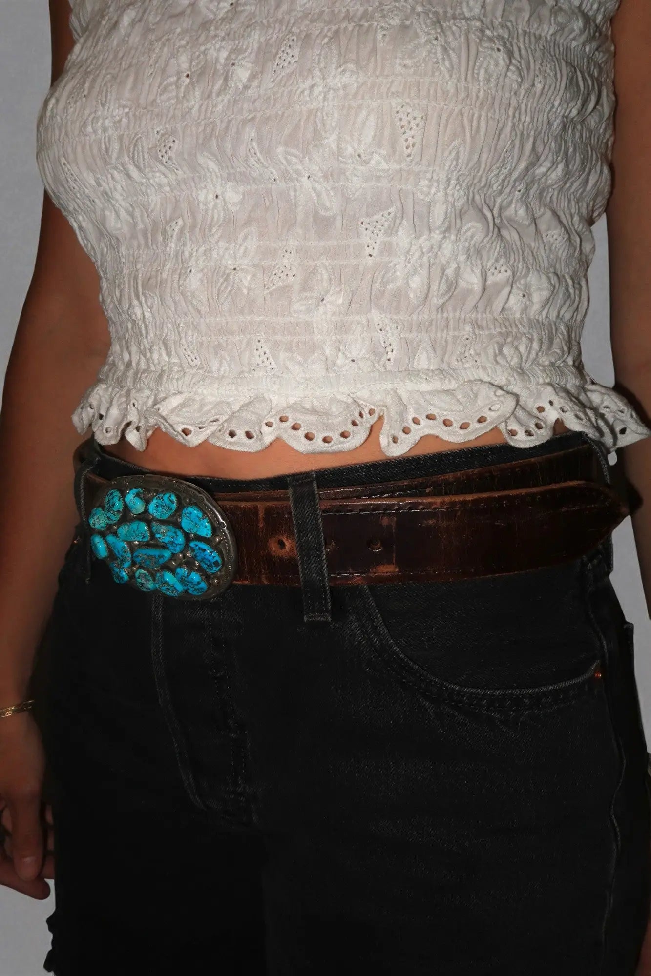 Vintage leather belt strap Vintage leather belt strap Squash Blossom Collection Squash Blossom Collection  Squash Blossom Vail