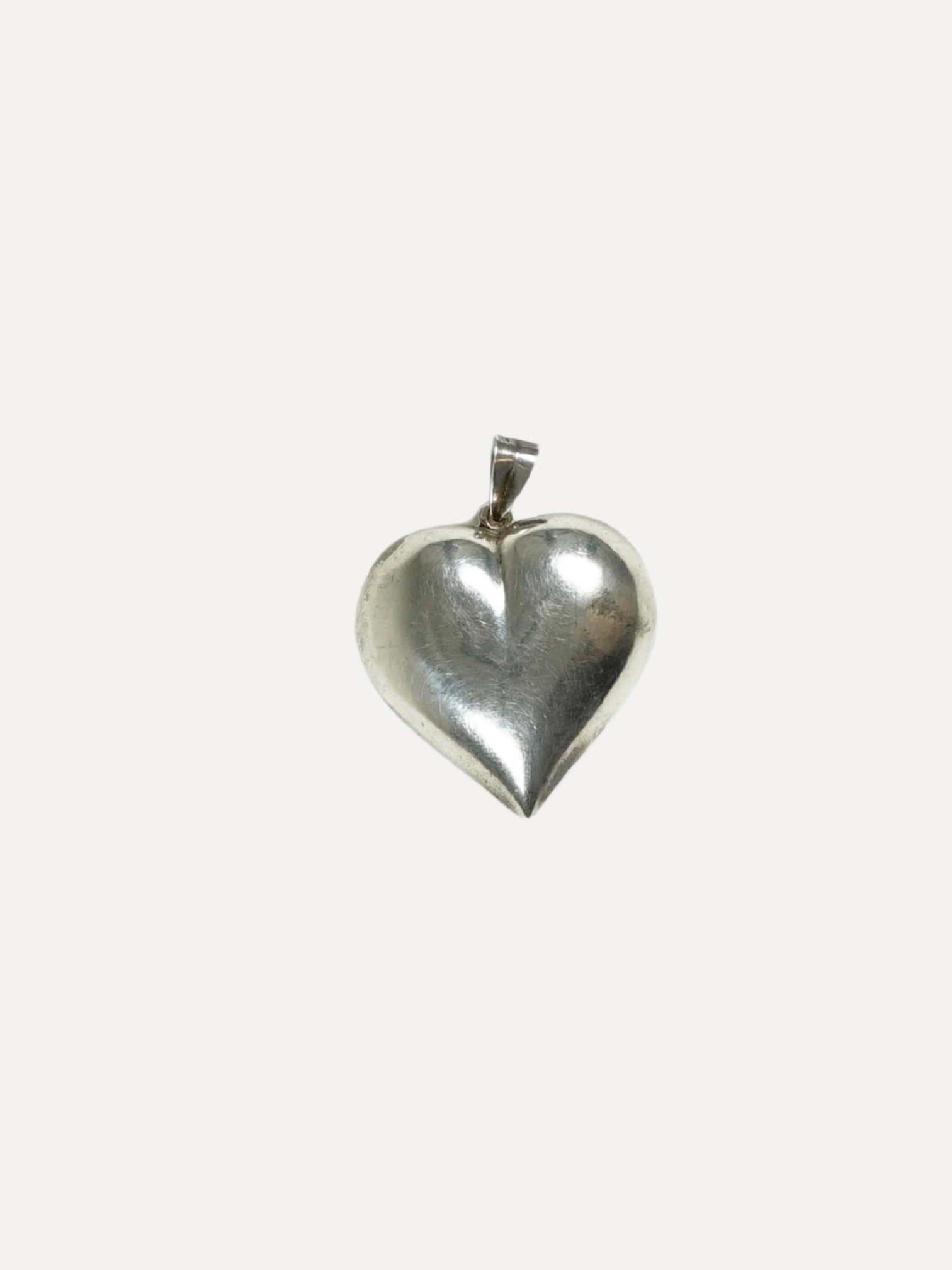 Vintage Sterling Puffy Heart Pendant