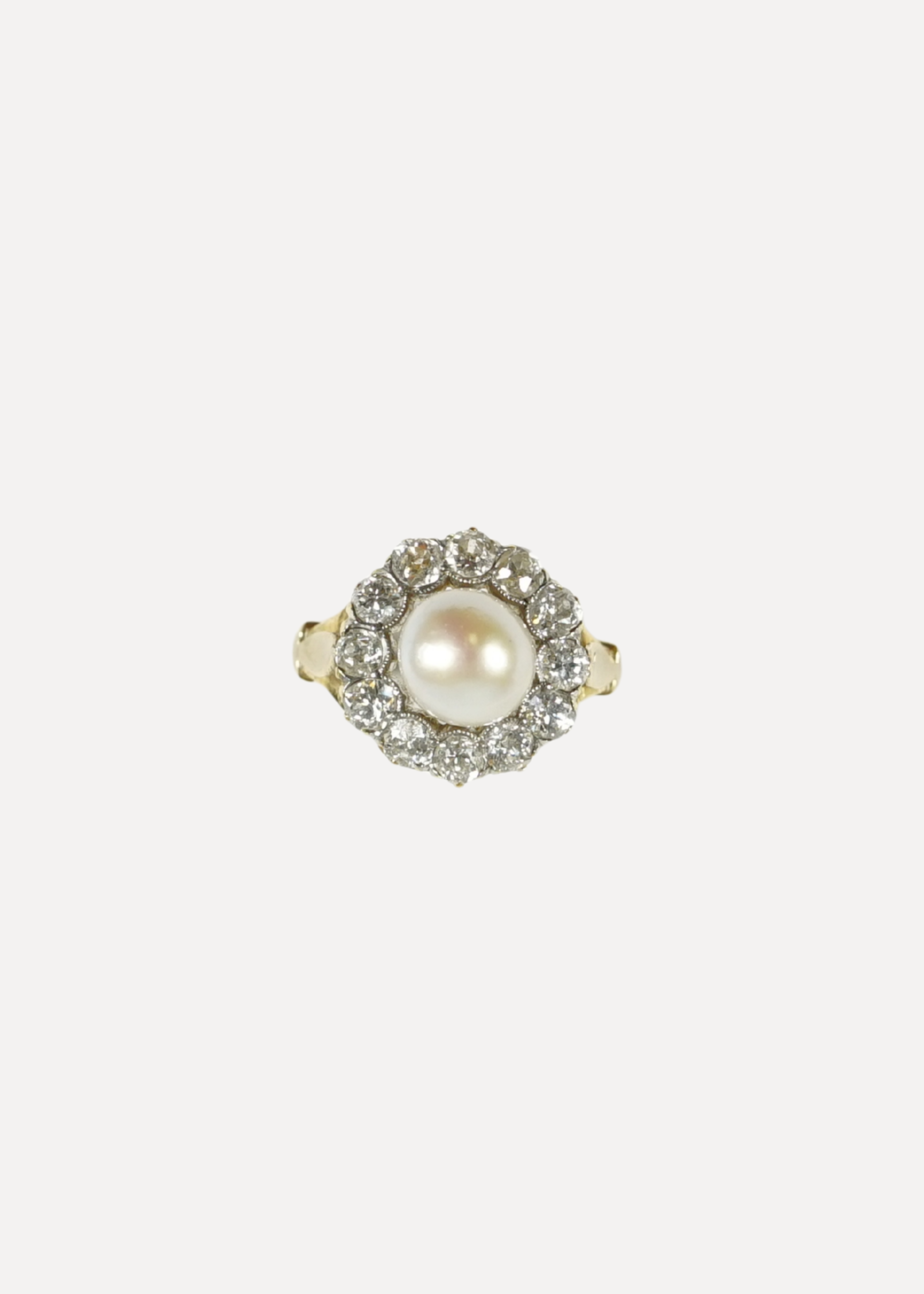 Natural Pearl and Diamond Ring