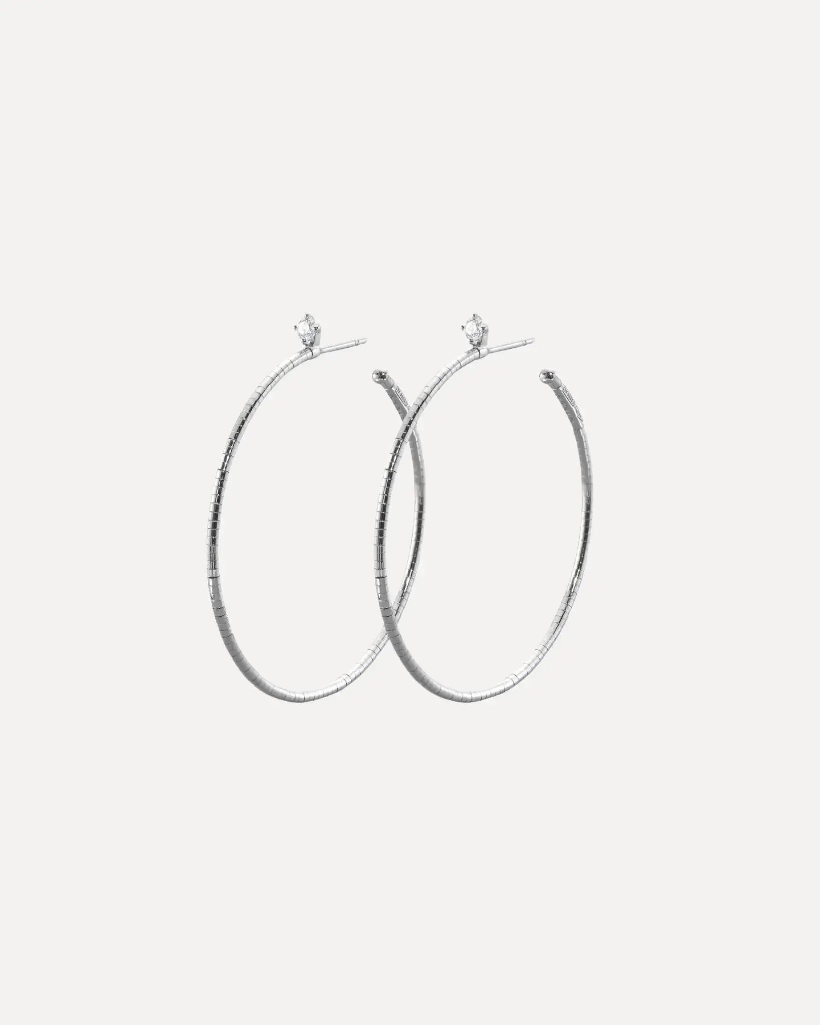 White Gold Hoop Earrings White Gold Hoop Earrings Mattia Cielo Mattia Cielo  Squash Blossom Vail