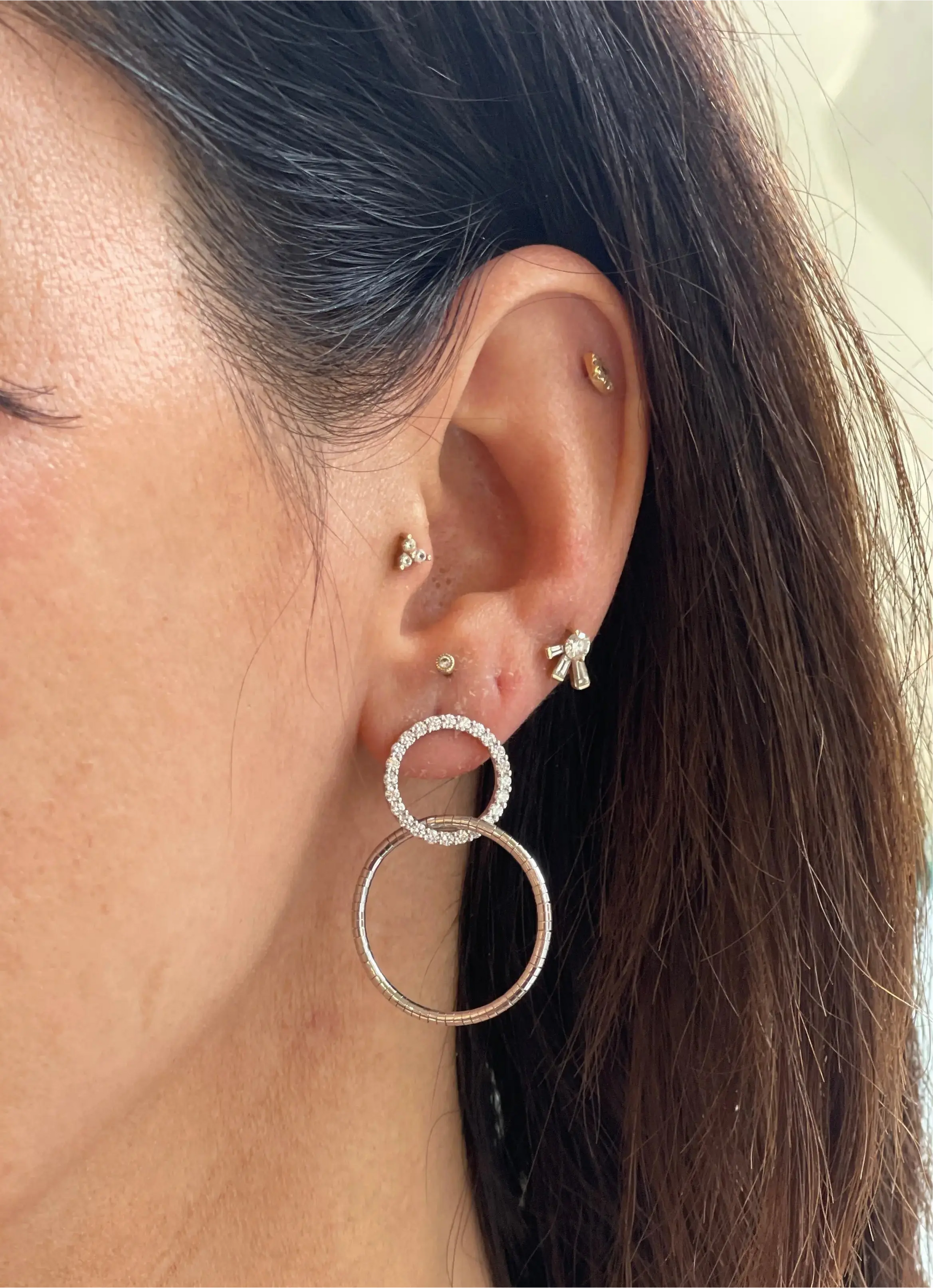 White Gold Interlocking Hoop Earrings White Gold Interlocking Hoop Earrings Mattia Cielo Mattia Cielo  Squash Blossom Vail