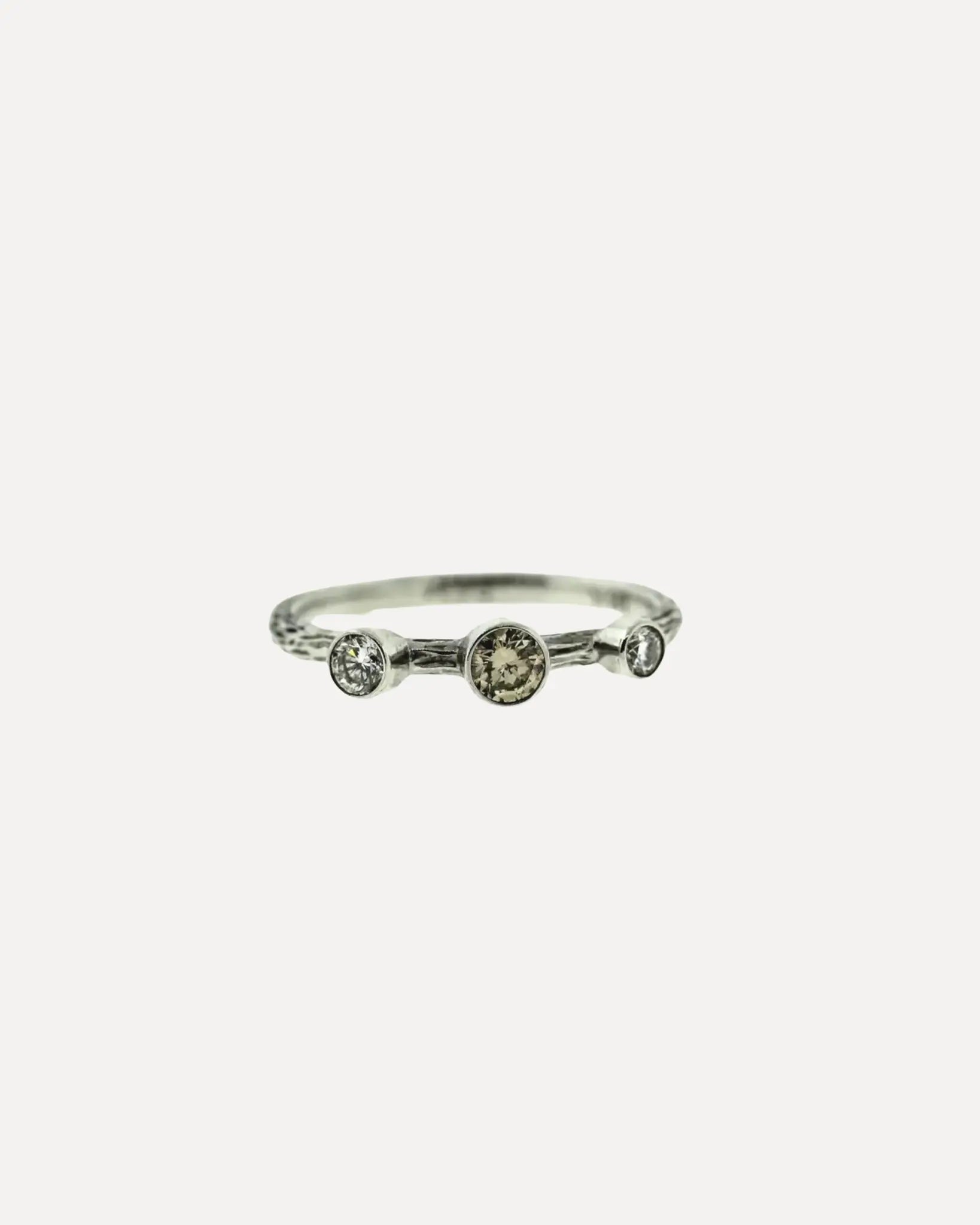 White Gold Three Diamond Stacking Ring White Gold Three Diamond Stacking Ring Sarah Graham Sarah Graham  Squash Blossom Vail