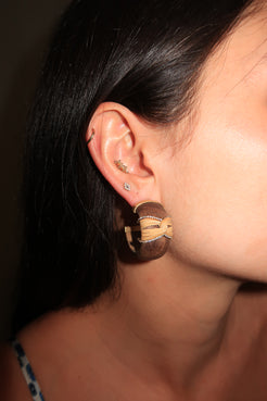 Wood hoops with bamboo and diamonds earrings Wood hoops with bamboo and diamonds earrings Silvia Furmanovich Silvia Furmanovich  Squash Blossom Vail