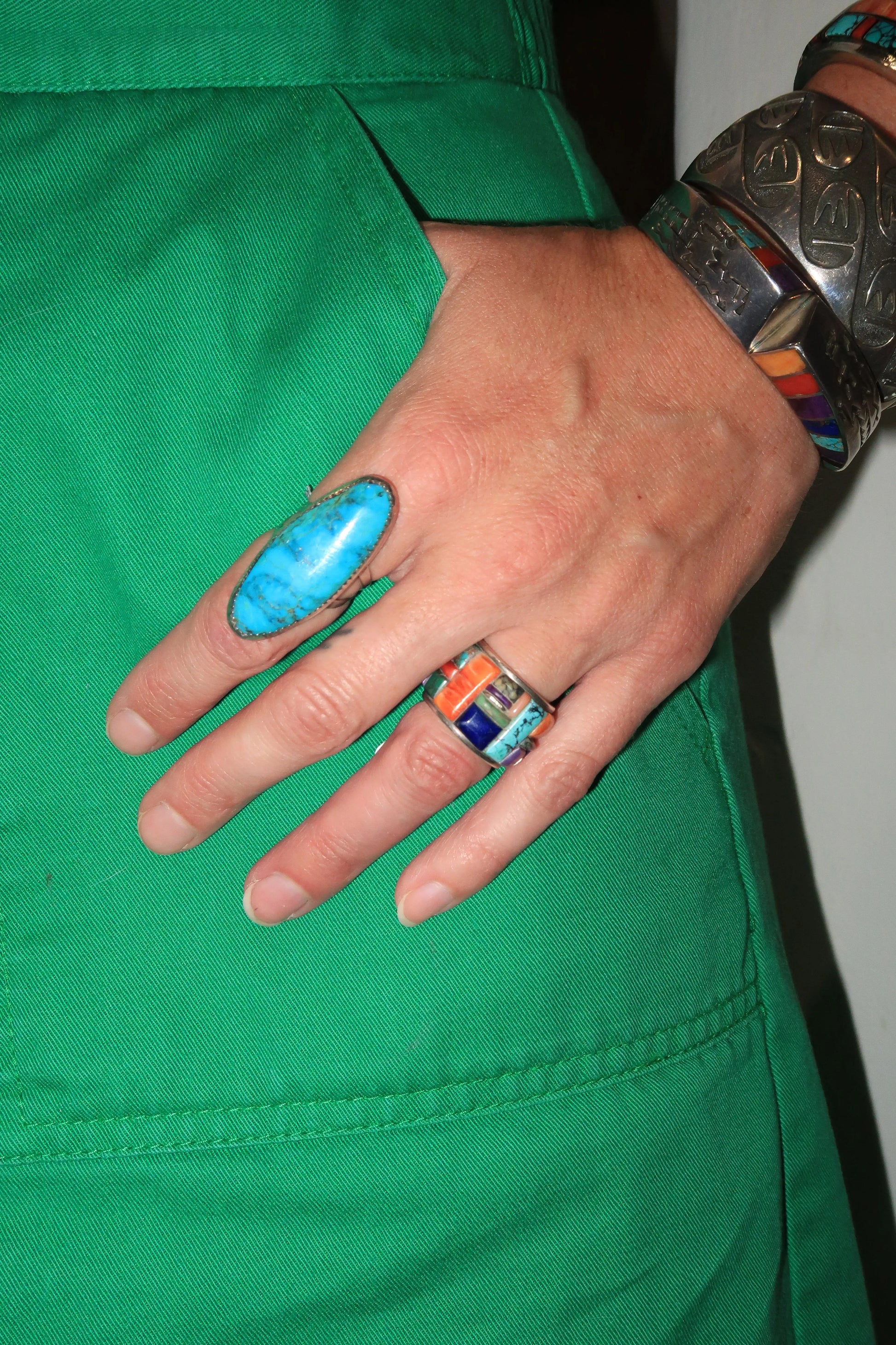 Yellowhorse Inlay Cobblestone Ring Yellowhorse Inlay Cobblestone Ring Native American Collection Native American Collection  Squash Blossom Vail