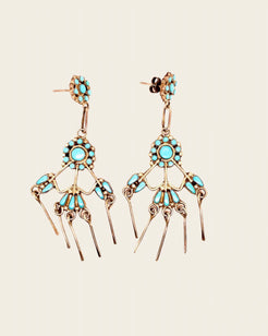 Zuni Chandelier Earrings Zuni Chandelier Earrings Squash Blossom Original Squash Blossom Original  Squash Blossom Vail