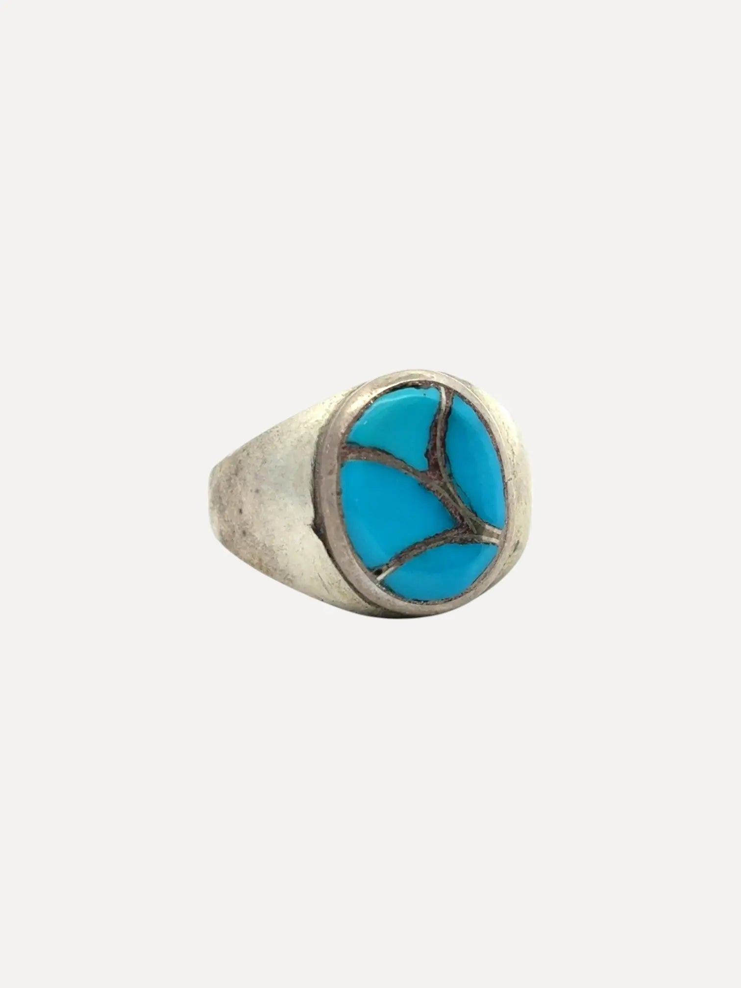 Zuni Fishscale Inlay Ring stamped ELB Zuni Fishscale Inlay Ring stamped ELB Native American Collection Native American Collection  Squash Blossom Vail