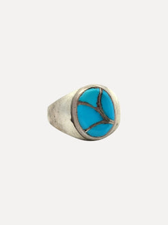 Zuni Fishscale Inlay Ring stamped ELB Zuni Fishscale Inlay Ring stamped ELB Native American Collection Native American Collection  Squash Blossom Vail