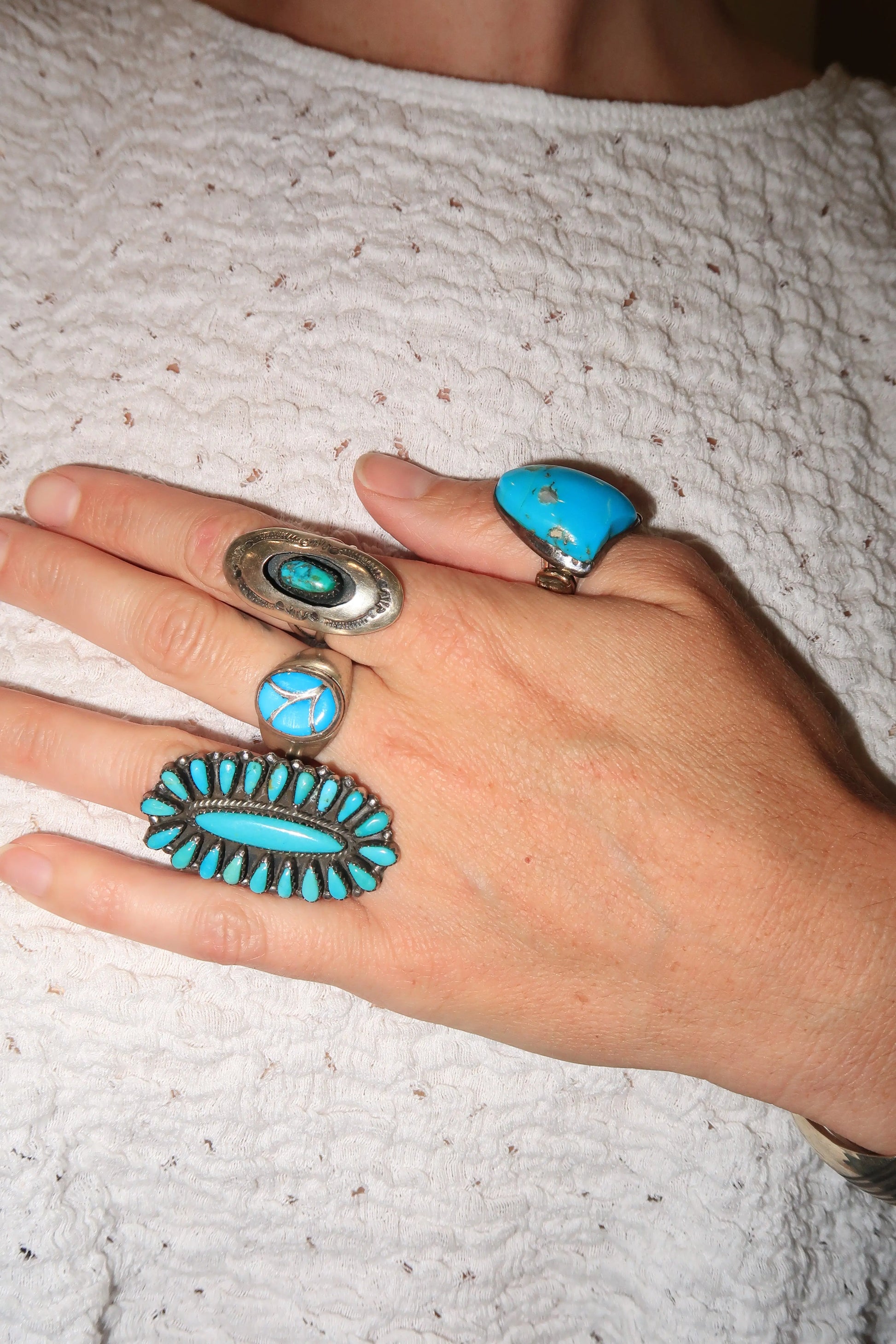 Zuni Fishscale Inlay Ring stamped ELB Zuni Fishscale Inlay Ring stamped ELB Native American Collection Native American Collection  Squash Blossom Vail