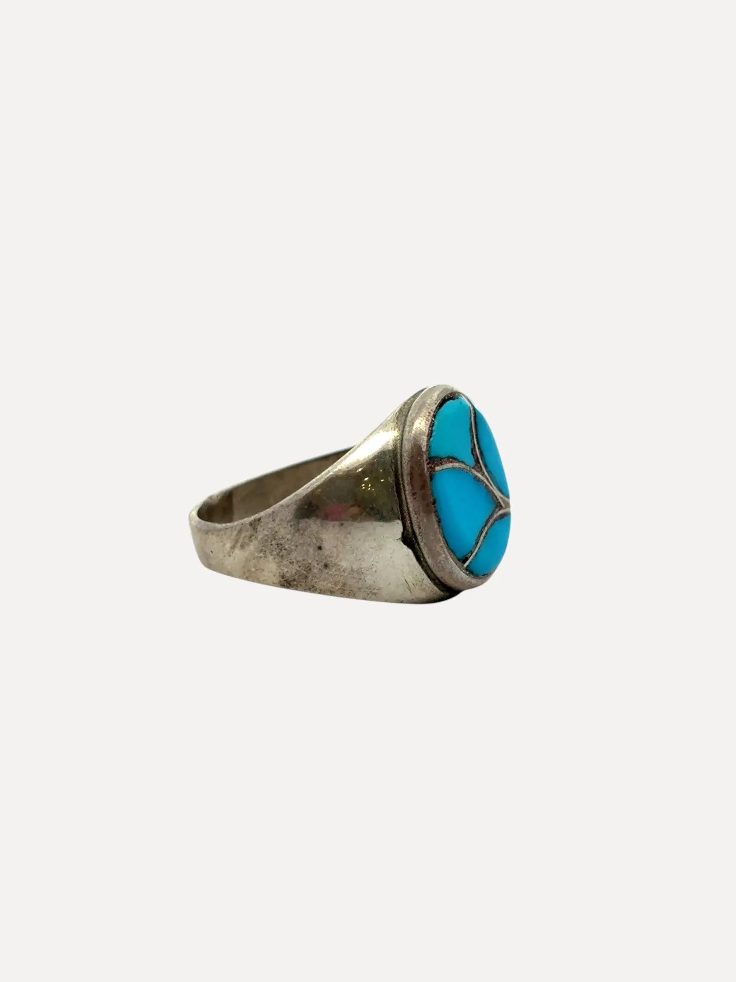 Zuni Fishscale Inlay Ring stamped ELB Zuni Fishscale Inlay Ring stamped ELB Native American Collection Native American Collection  Squash Blossom Vail