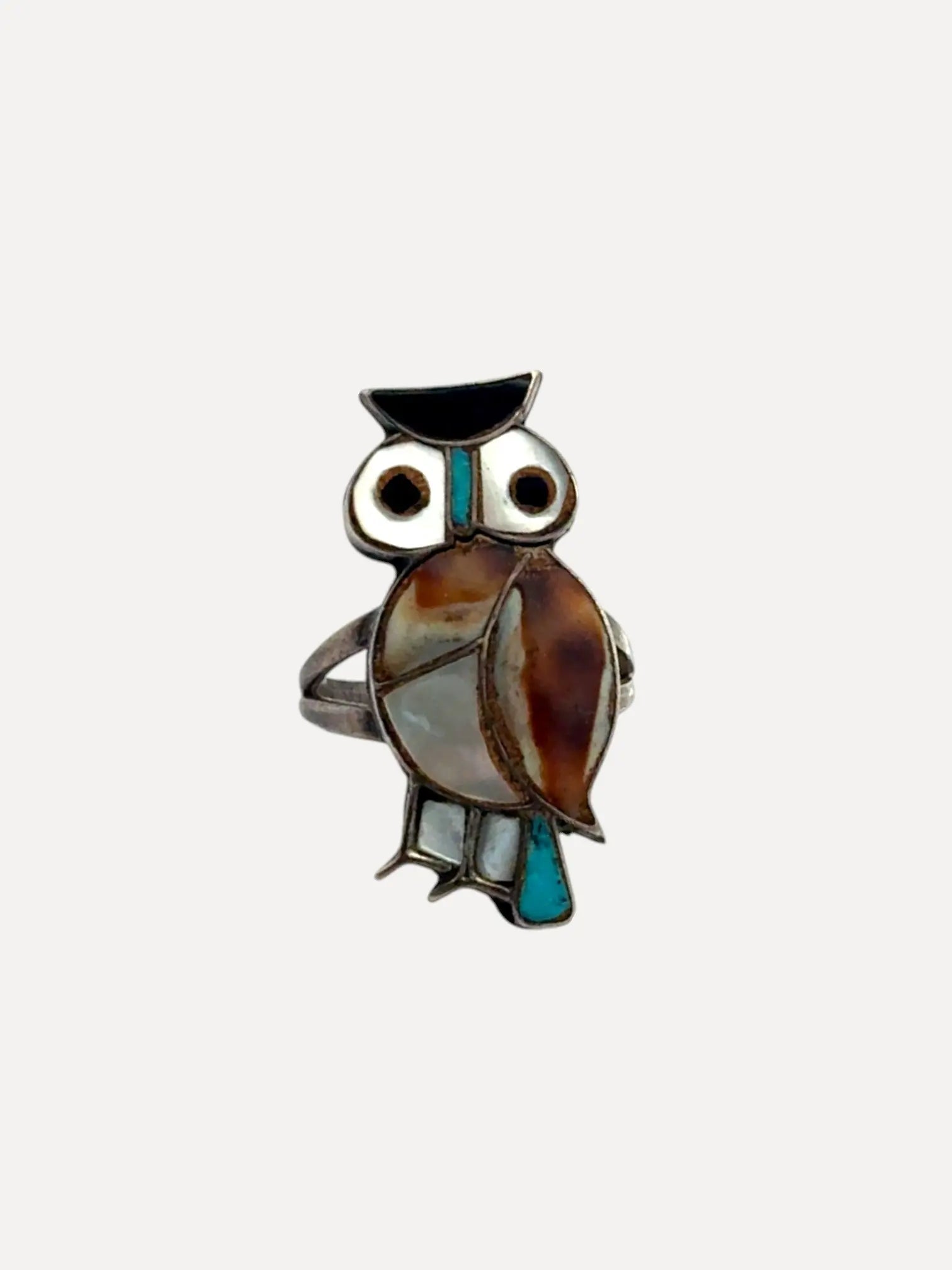 Zuni Inlaid Owl Ring Zuni Inlaid Owl Ring Native American Collection Native American Collection  Squash Blossom Vail