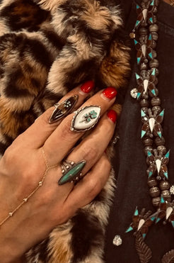 Zuni MOP and Turquoise Flower Ring Zuni MOP and Turquoise Flower Ring Native American Collection Native American Collection  Squash Blossom Vail