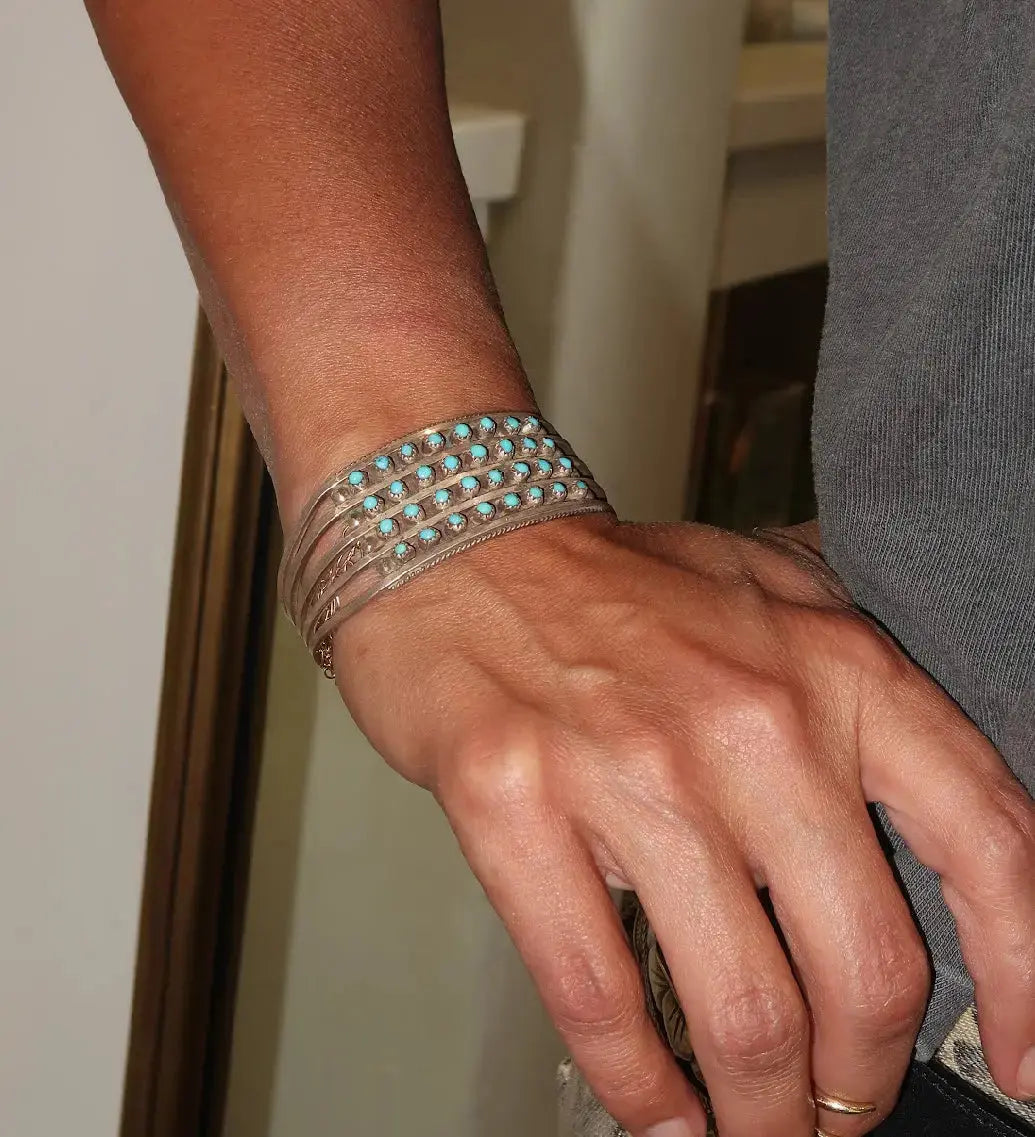 Zuni Turquoise Cuff Zuni Turquoise Cuff Native American Collection Native American Collection  Squash Blossom Vail