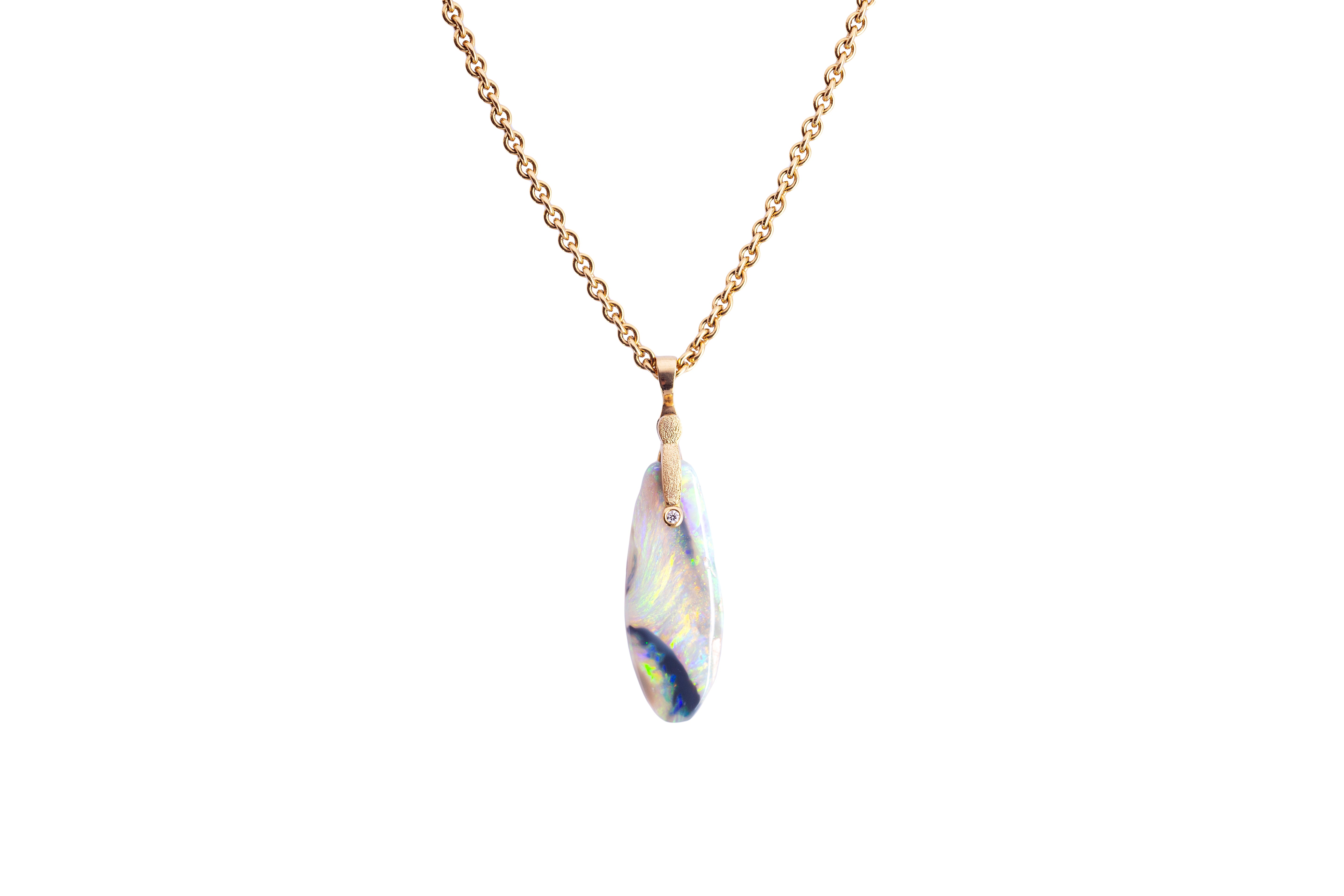Opal & Diamond "Sticks & Stones" Pendant