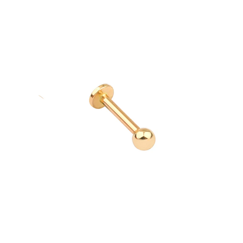 Solid Gold Ball Stud Single Flatback