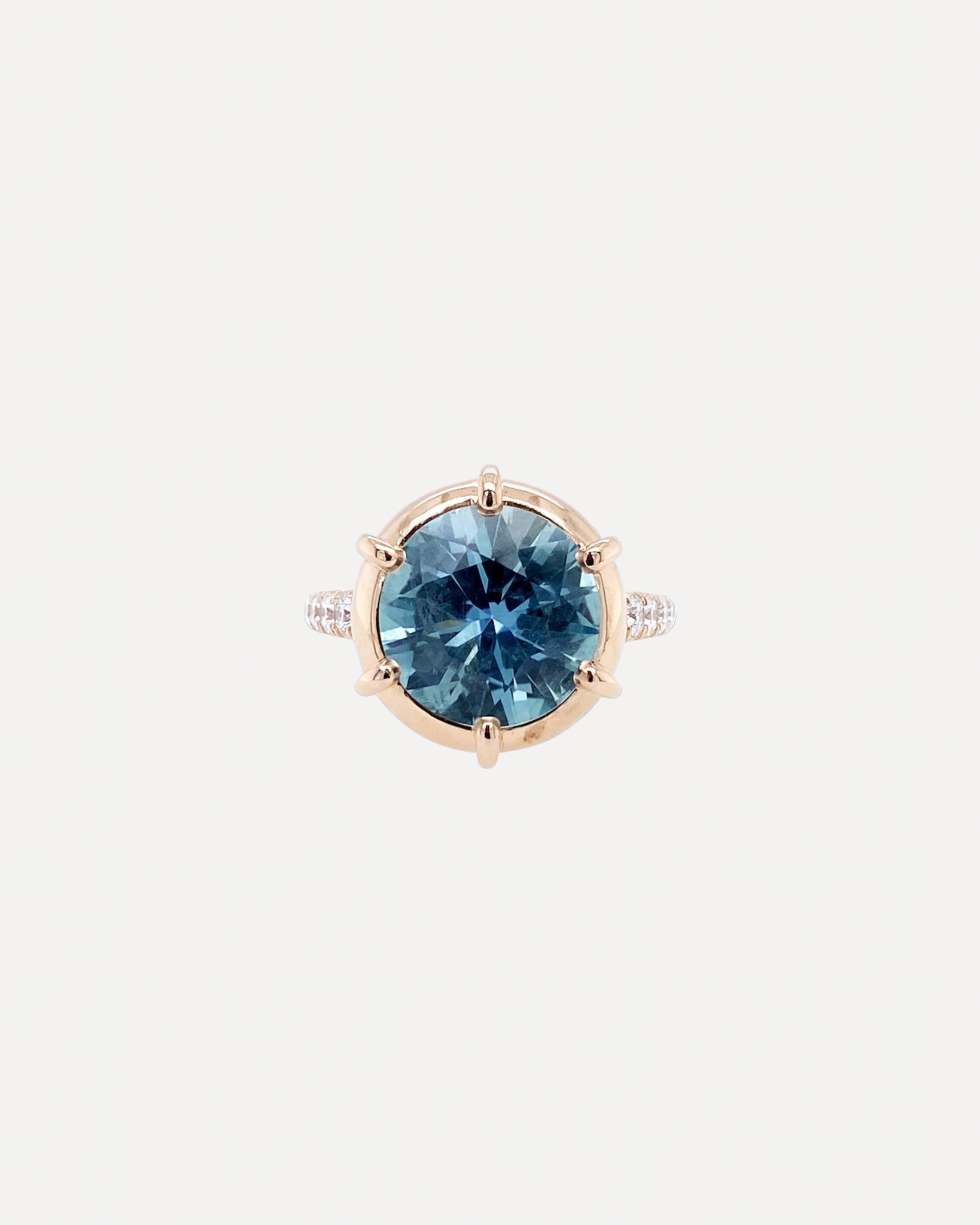 One of a Kind Natural Blue Sapphire Ring with Diamond Ring
