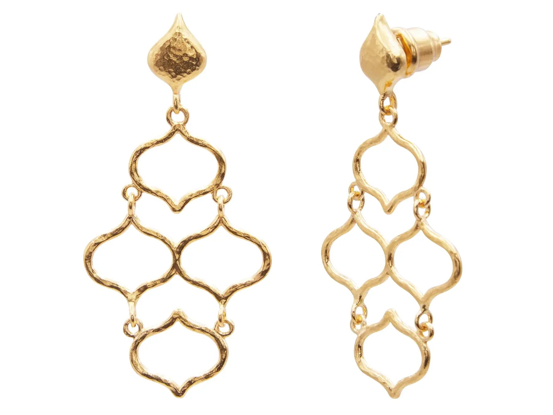 GURHAN Trellis Gold Chandelier Earrings, Small Open, with No Stone GURHAN Trellis Gold Chandelier Earrings, Small Open, with No Stone Gurhan Gurhan  Squash Blossom Vail