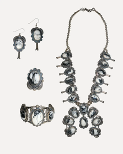 White Buffalo Squash Blossom Set by Kenny Ray McNeilly Jr. White Buffalo Squash Blossom Set by Kenny Ray McNeilly Jr. Native American Collection Native American Collection  Squash Blossom Vail