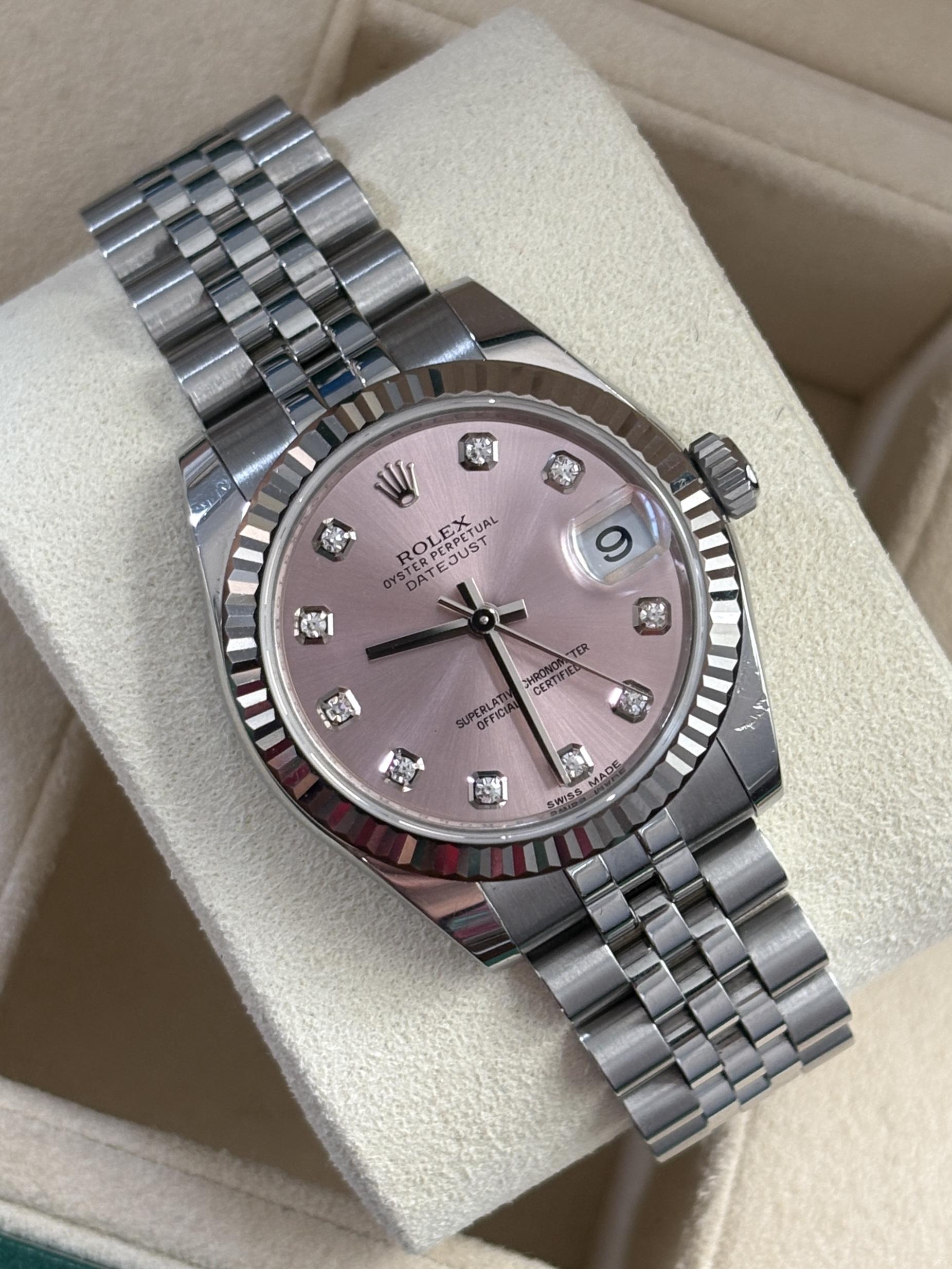 Rolex Datejust 31MM WG/SS PINK DIA