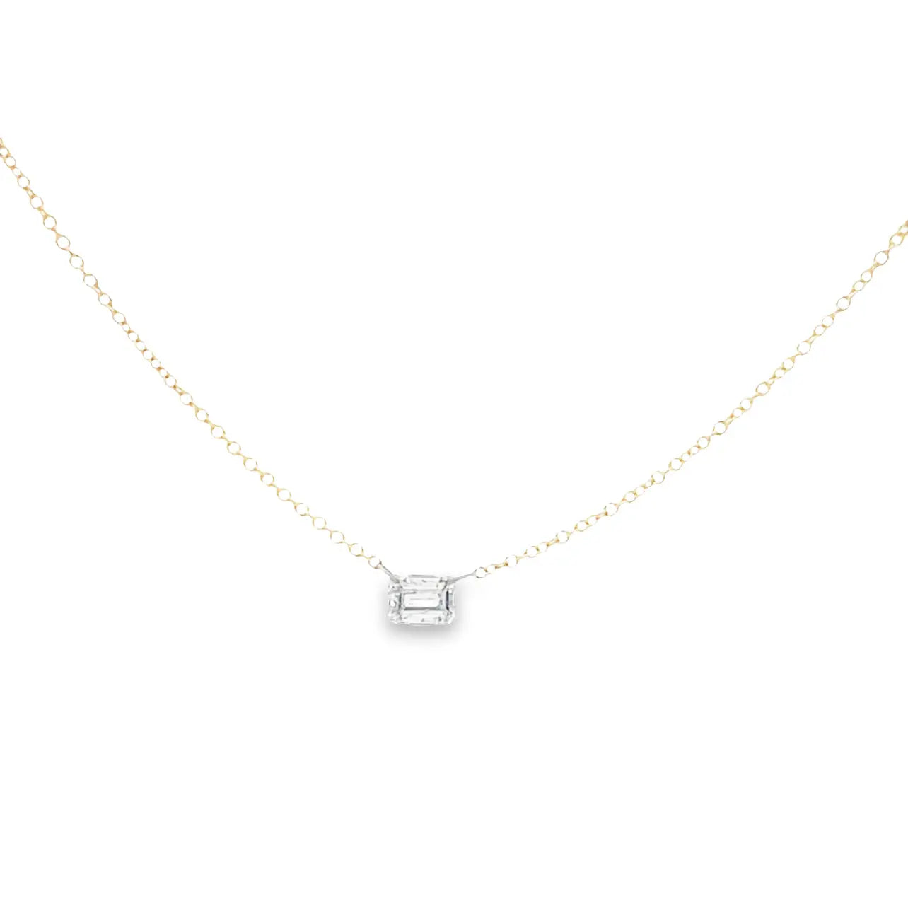 Emerald Cut Diamond Necklace TAP by Todd Pownell