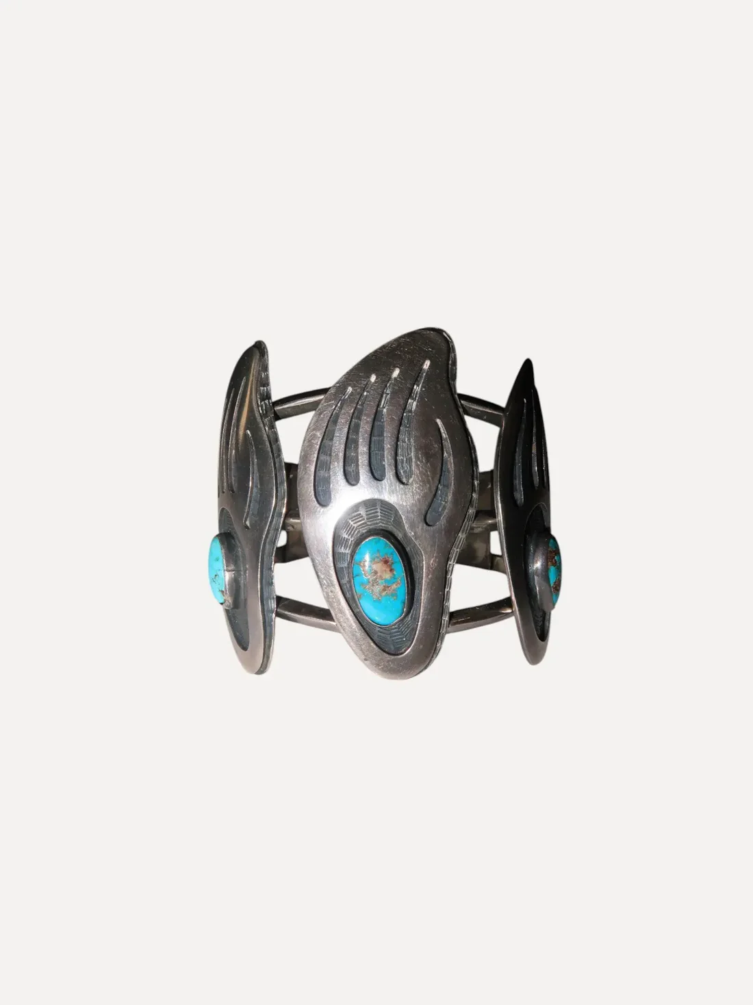 3 Bear Paw Cuff Overlay style 3 Bear Paw Cuff Overlay style Native American Collection Native American Collection  Squash Blossom Vail