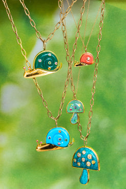 Large Snail Pendant with Turquoise on Chain Large Snail Pendant with Turquoise on Chain Brent Neale Brent Neale  Squash Blossom Vail