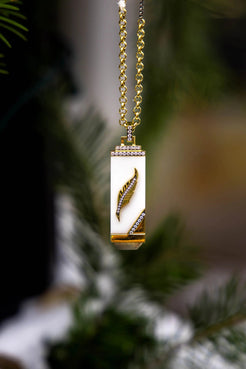 Sorellina Gemstone Feather Tablet Necklace - Squash Blossom Vail