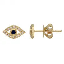 Evil Eye Diamond Flat Back Earrings Stevies Jewel Box